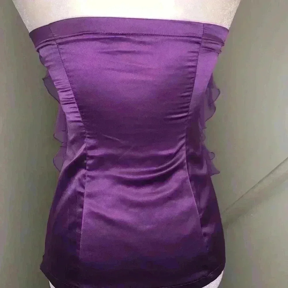 XOXO strapless ruffle satin top size small - Picture 5 of 8